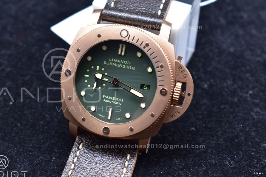 N Calfskin on 1:1 Best PAM382 Strap Super Distressed Brown P.9000 VSF Bronzo V2 Edition Clone 0511